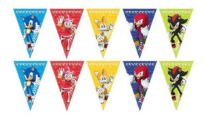 Guirnalda Decoración Fiesta Triángulos / Motivo Sonic