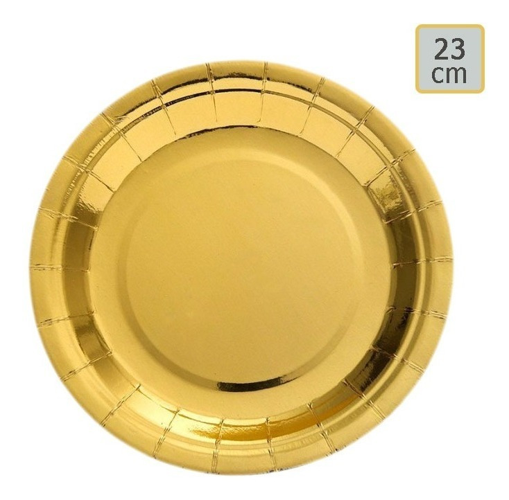 Pack 6 Uds Plato Grande Cartón / Diseño Color Metalizado - Imagen 5