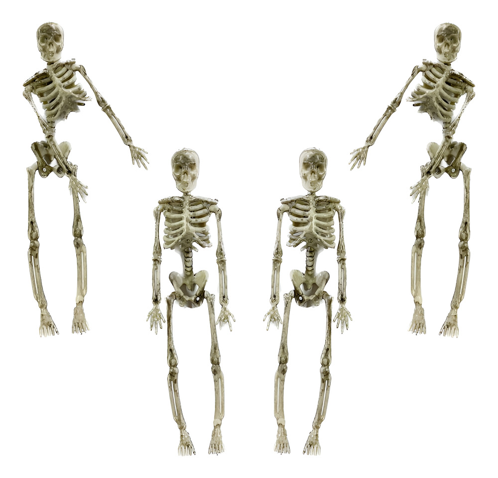 Pack 4 Uds Esqueleto Decoración Halloween