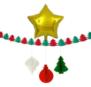 Guirnalda Para Decoración Motivo Navidad + Globo + Adornos