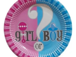 Pack 10uds Plato Pequeño Cartón/diseño Girl ? Boy Revelación