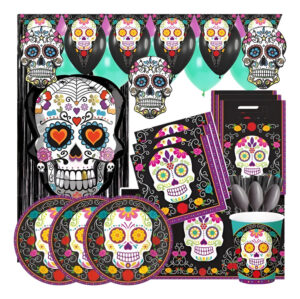 Set Decoración Fiesta + Globos + Motivo Catrina - Calaveras