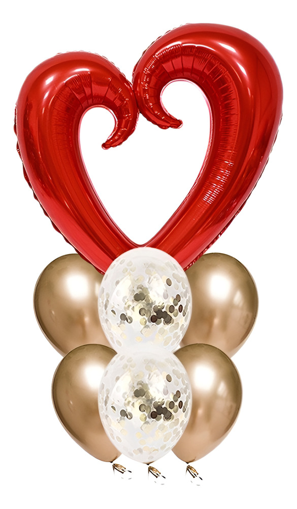 Set De Globos Decoración 7 Uds Corazón Globos Látex - Imagen 3