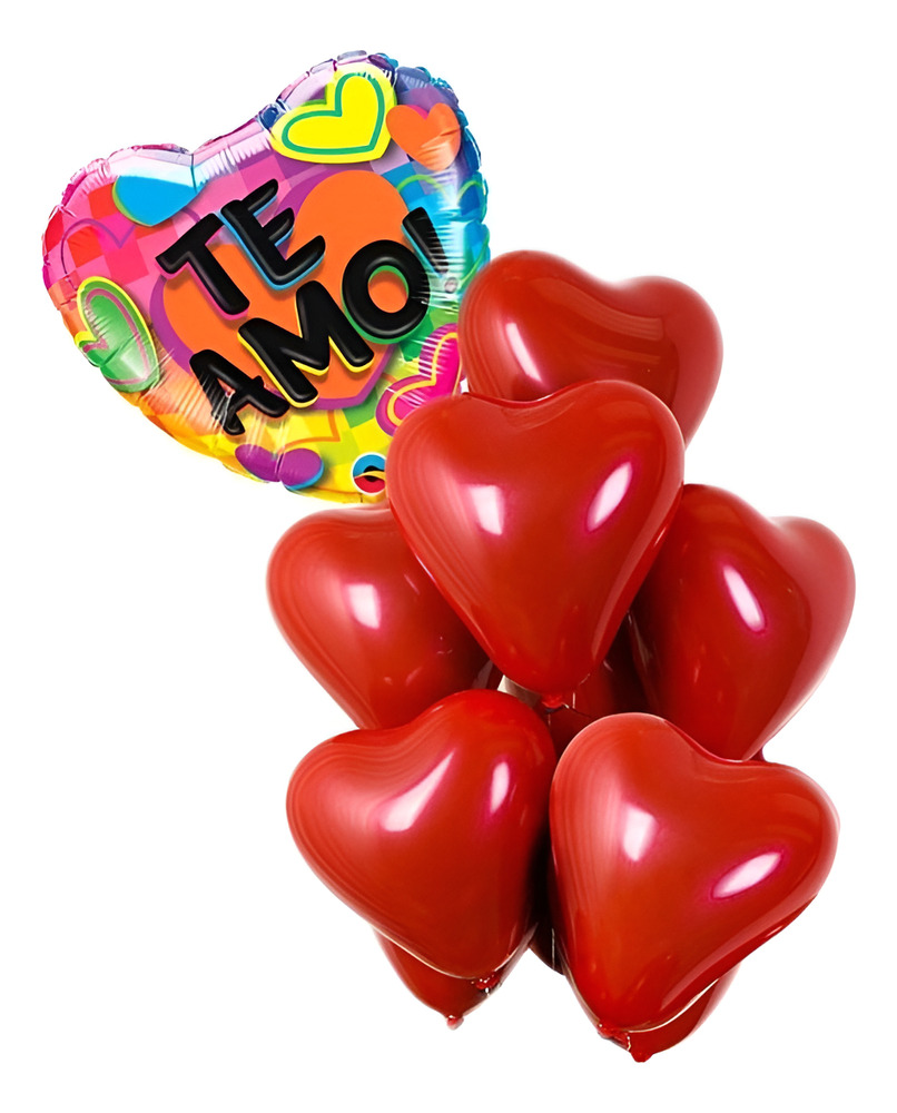Set De Globos Decoración 7 Uds Corazón - Imagen 3