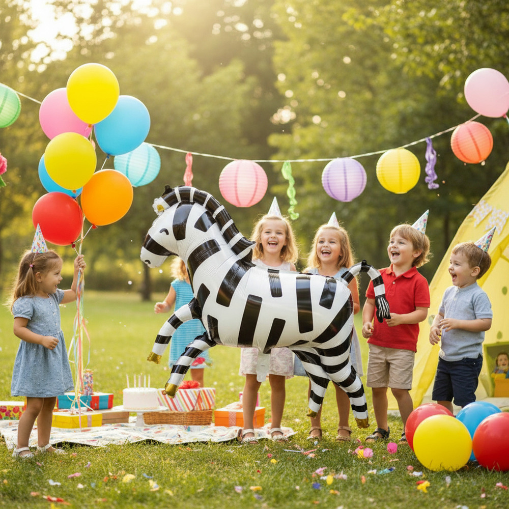 Globo Metálico Decoración Animal Cebra - Imagen 3