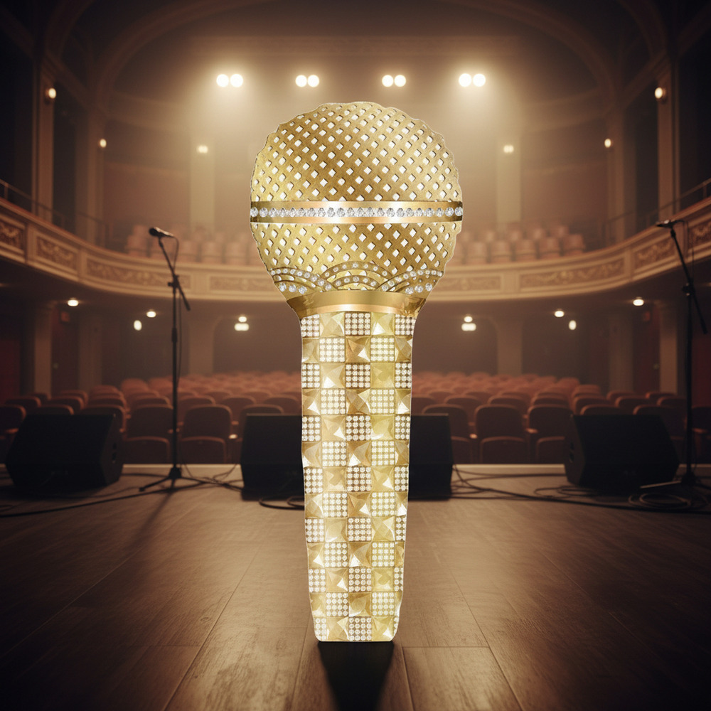 Globo Metálico Silueta Micrófono - Imagen 4