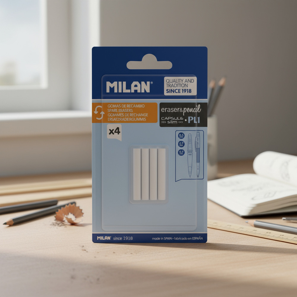 Pack 4 Uds Repuesto Para Lapiz Borrador / Goma Circular Pl1 - Imagen 3