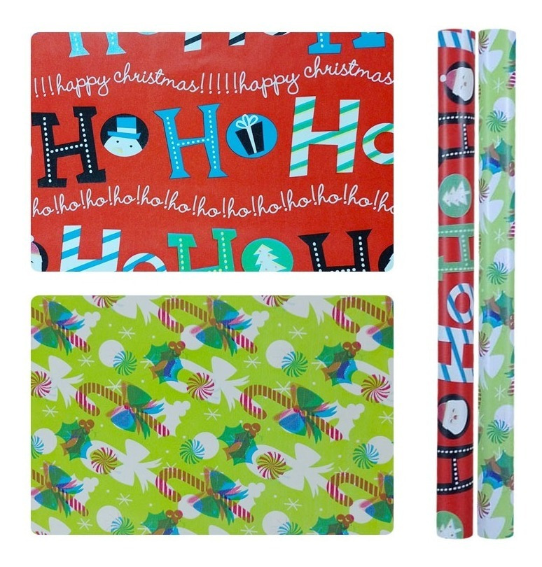 Pack Rollo Papel De Regalo / Diseños Navideños Para Navidad - Imagen 3