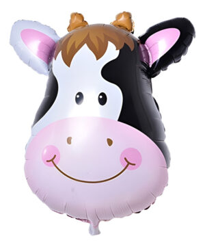 Globo Metálico Silueta Grande Cara De Vaca Motivo Animales