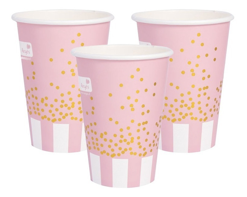 Pack 6 Uds Vaso De Cartón Con Diseño Tonos / Pastel