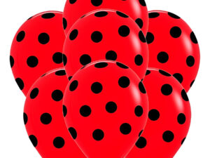 Set Globos Decoración 25 Uds Con Lunares ( Puntos Negros )
