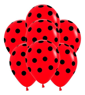 Set Globos Decoración 25 Uds Con Lunares ( Puntos Negros )
