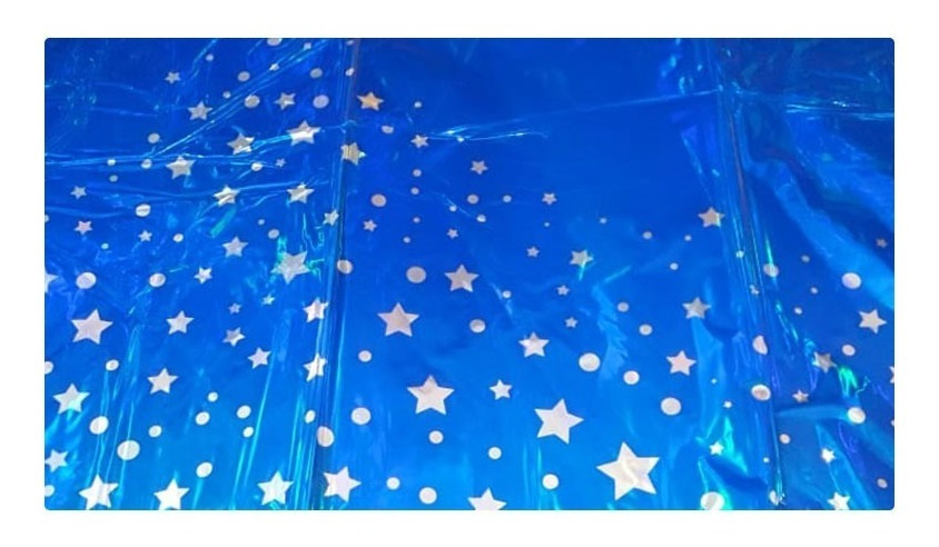 Mantel Metálico Para Decoración Rectangular Con Estrellas - Imagen 2