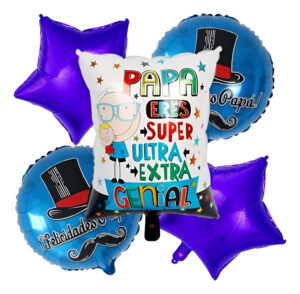 Set De Globos Decoración 5 Uds Motivo Feliz Dia Papa / Padre