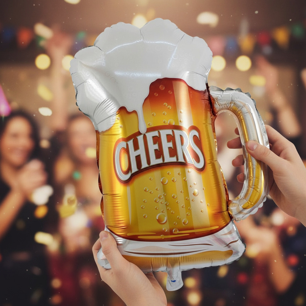 Globo Metálico Con Forma Taza De Cerveza - Imagen 3