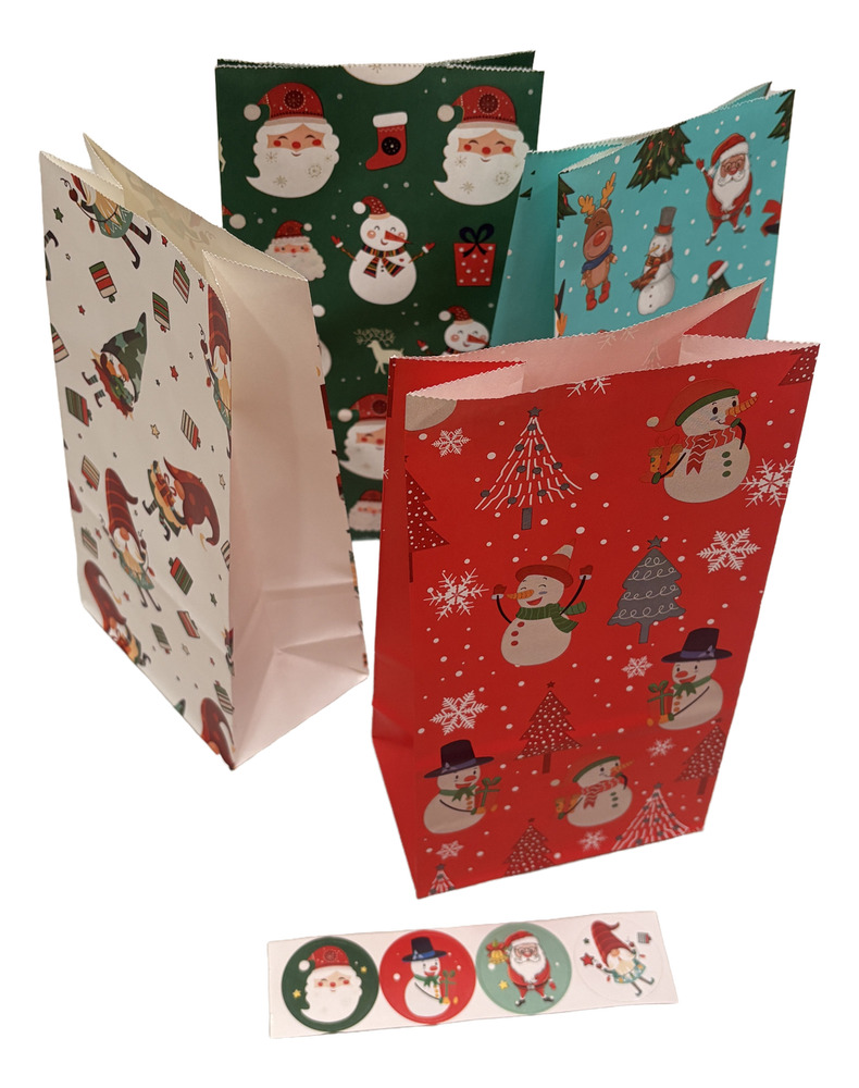 Bolsas Navideñas (pack 12) Para Regalos, Papel - Imagen 2