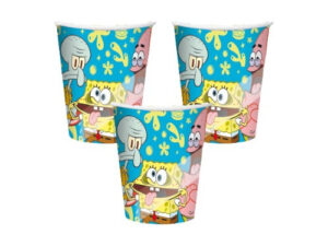 Pack 6 Uds Vaso De Carton Con Diseño Bob Esponja