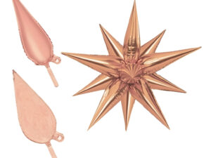 Globo Metálico Motivo Estrella De 12 Puntas 3d / Rosa Gold