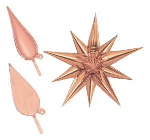 Globo Metálico Motivo Estrella De 12 Puntas 3d / Rosa Gold