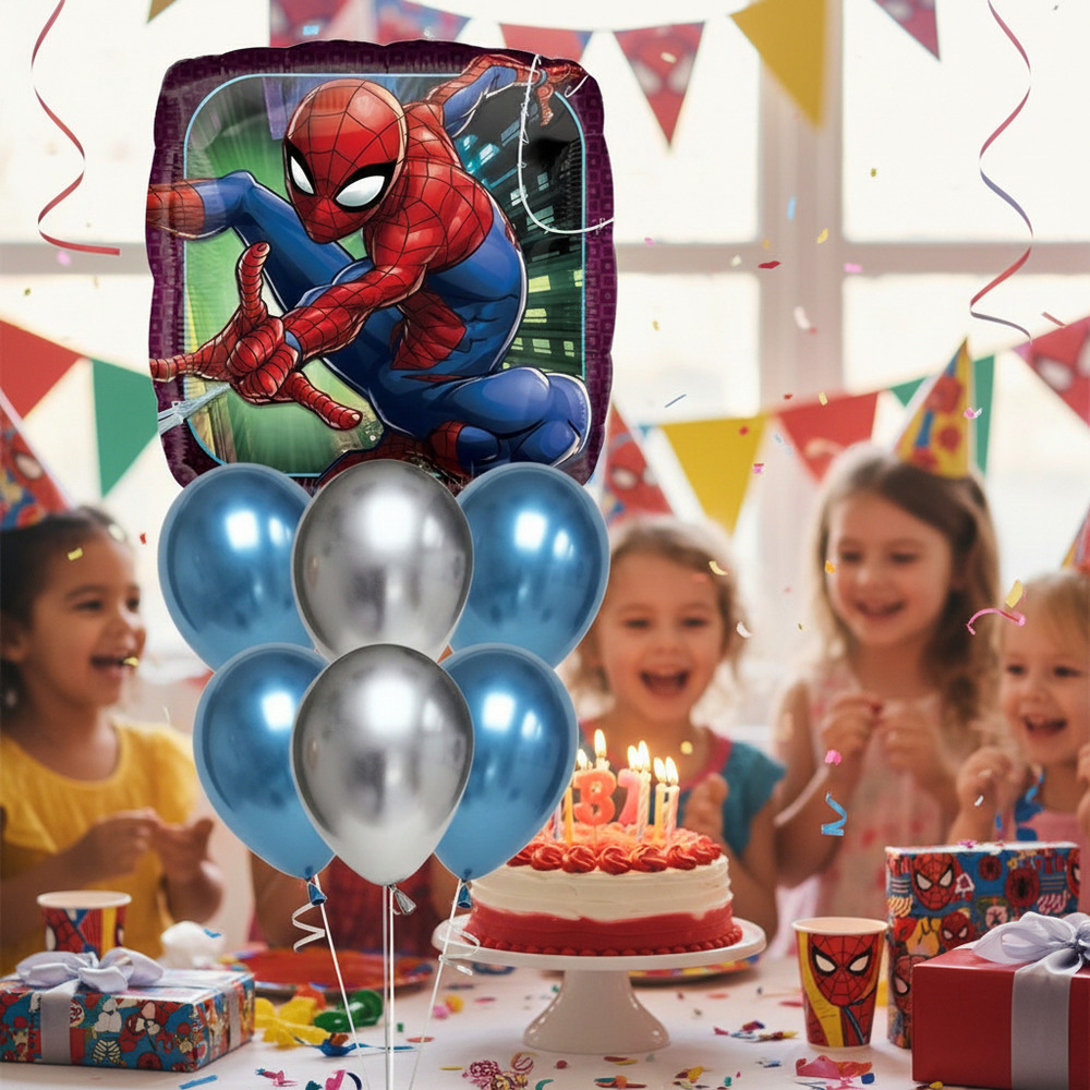 Set De Globos Decoración 7 Uds Superhéroe Marvel - Imagen 4