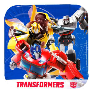 Pack 6 Uds Plato Pequeño Cartón Diseño Transformers Autobots