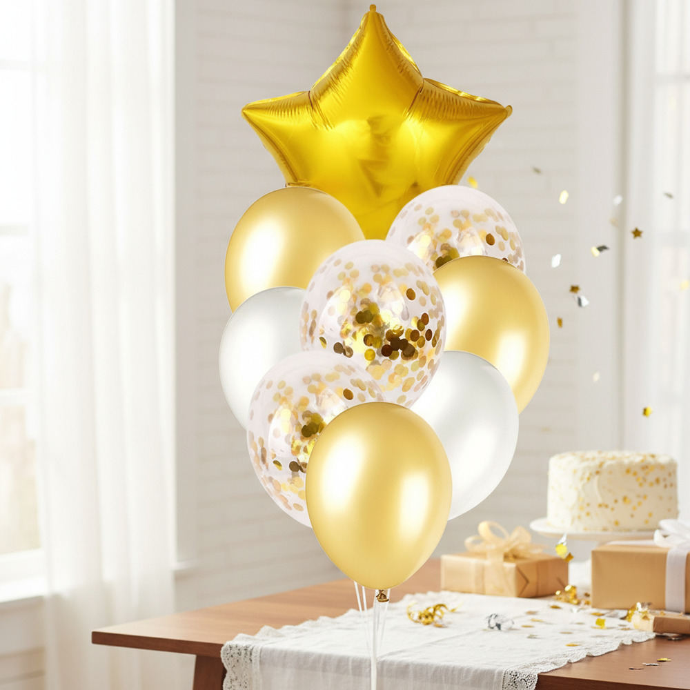 Set De Globos Decoración 9 Uds Estrella + Inflador - Imagen 12