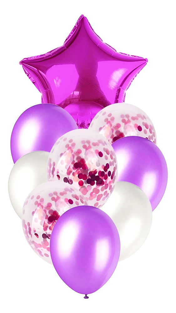 Set De Globos Decoración 9 Uds Estrella + Inflador - Imagen 29