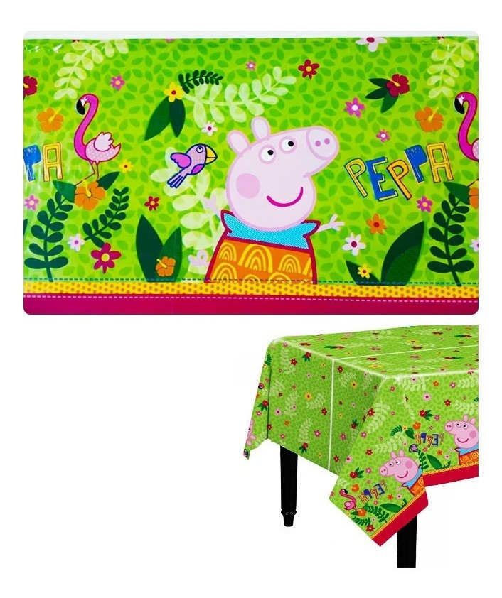 Mantel Plástico Decoración Rectangular Motivo Peppa Pig