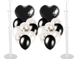 Pack 2 Uds Set De Globos Decoración Corazón + 2 Bases