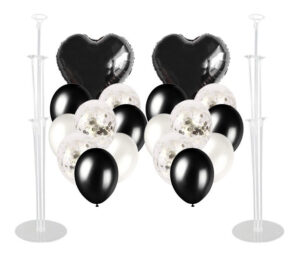 Pack 2 Uds Set De Globos Decoración Corazón + 2 Bases