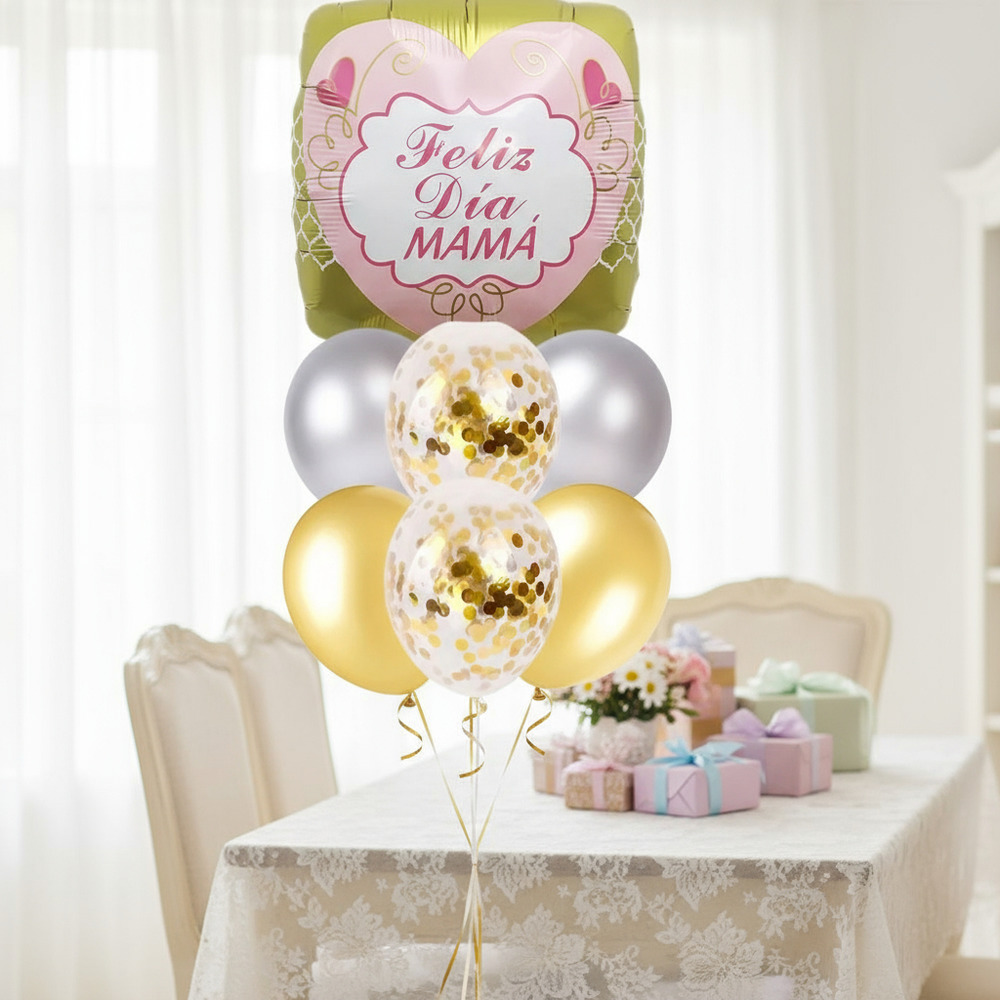 Set De Globos Decoración 7 Uds Especial Feliz Día Mama - Imagen 2