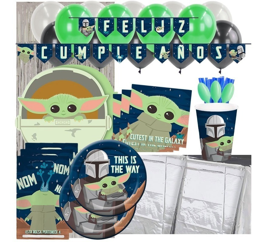 Set De Fiesta + Globos + Piñata / Mandalorian (star Wars)