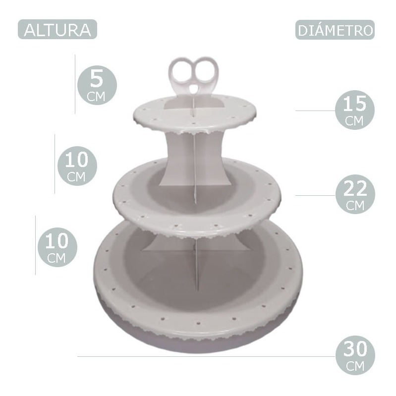 Base / Pedestal / Soporte Para Postres Cupcakes 3 Niveles - Imagen 7