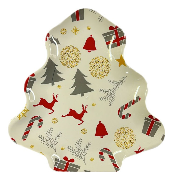 Pack / Plato Árbol / Decoración Navidad / Melamina 28 Cm - Imagen 2