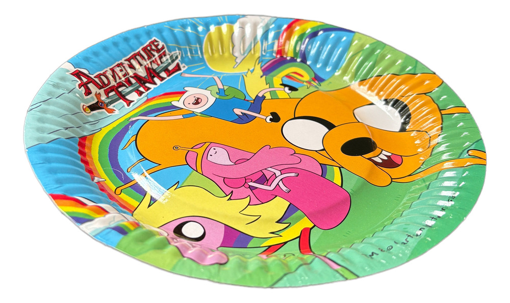 Pack 6 Uds Plato Pequeño Cartón / Diseño Hora Aventura - Imagen 3
