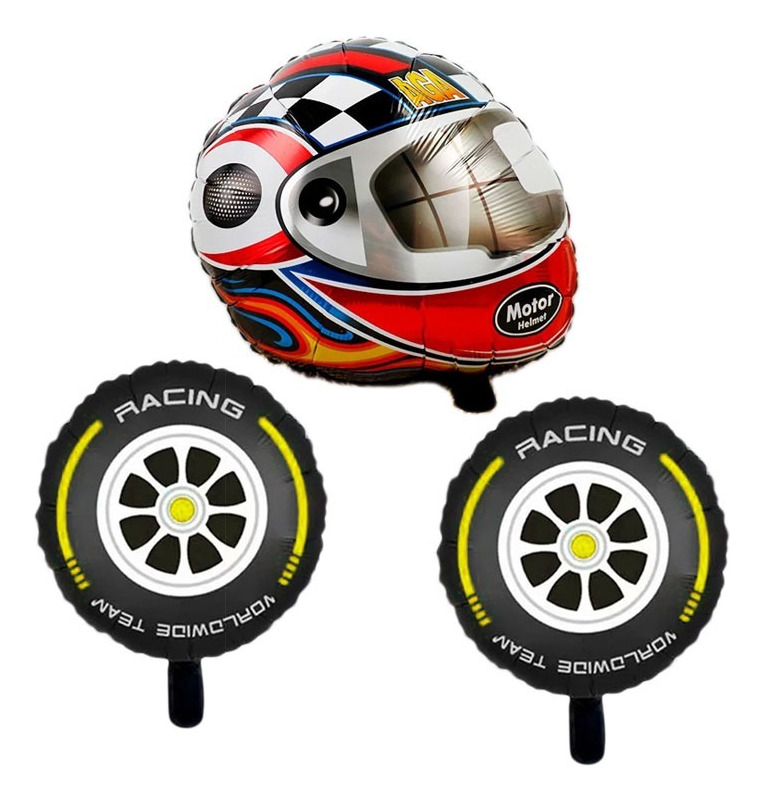 Globo Metálico Con Forma De Llanta / Neumatico / Casco - Imagen 2