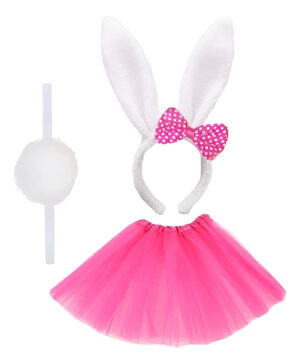 Set Cintillo Con Orejas Conejo / Falda Tutu / Cola / Pascua