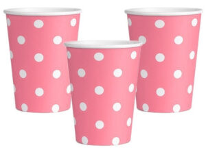 Pack 10 Uds Vaso De Cartón Con Diseño De Puntos Blancos