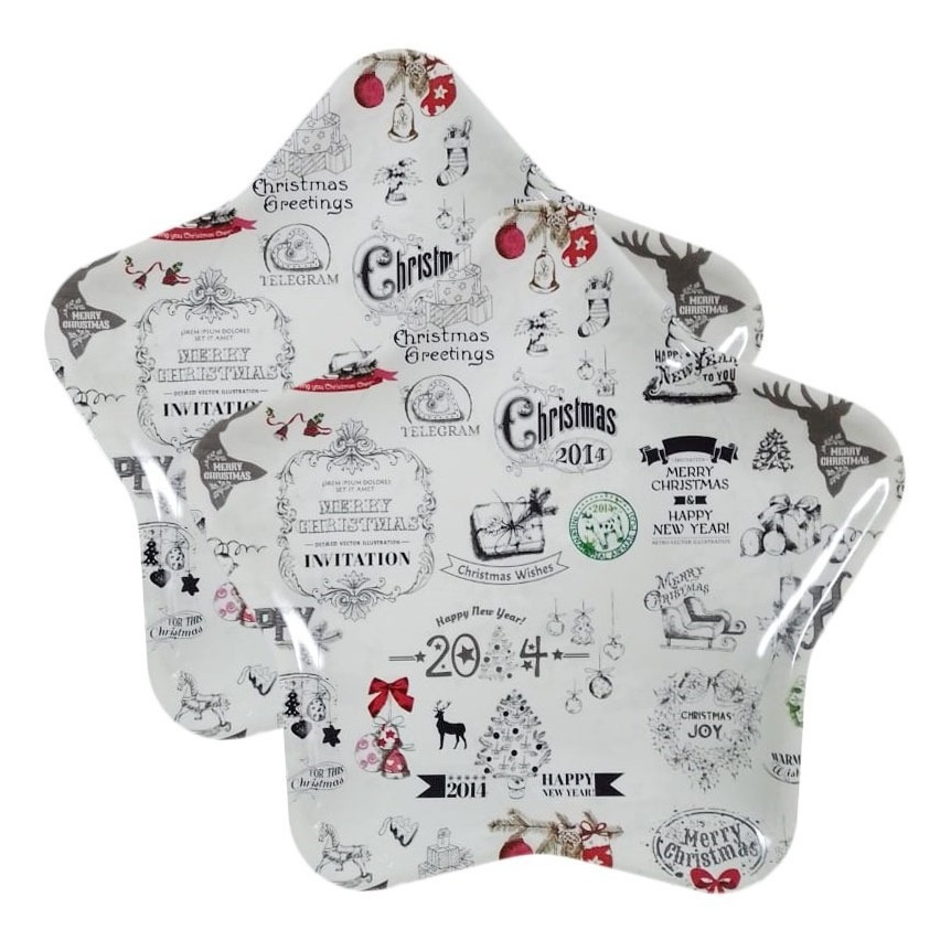 Pack / Plato Estrella / Decoración Navidad / Melamina 22 Cm - Imagen 7