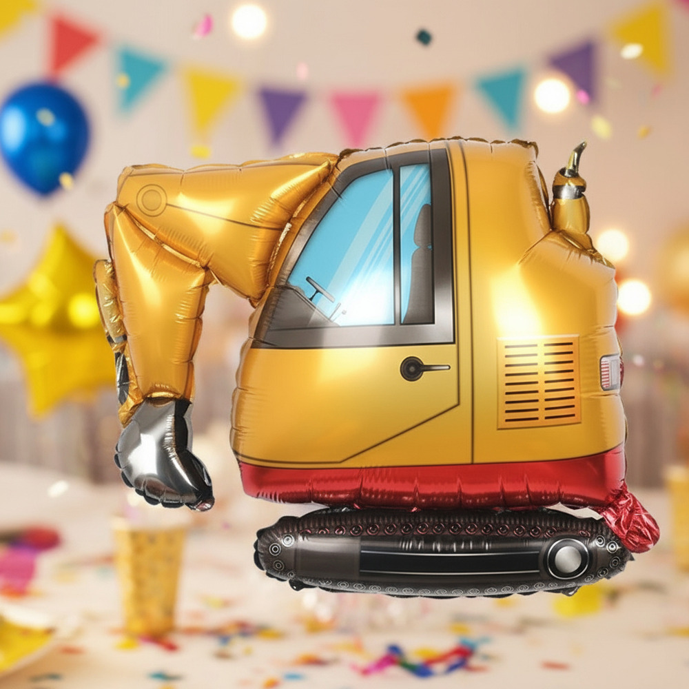Set De Globos Decoración 5 Uds Motivo Camión De Construcción - Imagen 7
