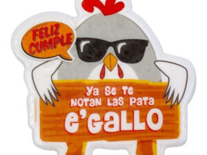 Vela Para Decoración De Torta Diseño Gallo / Mensaje