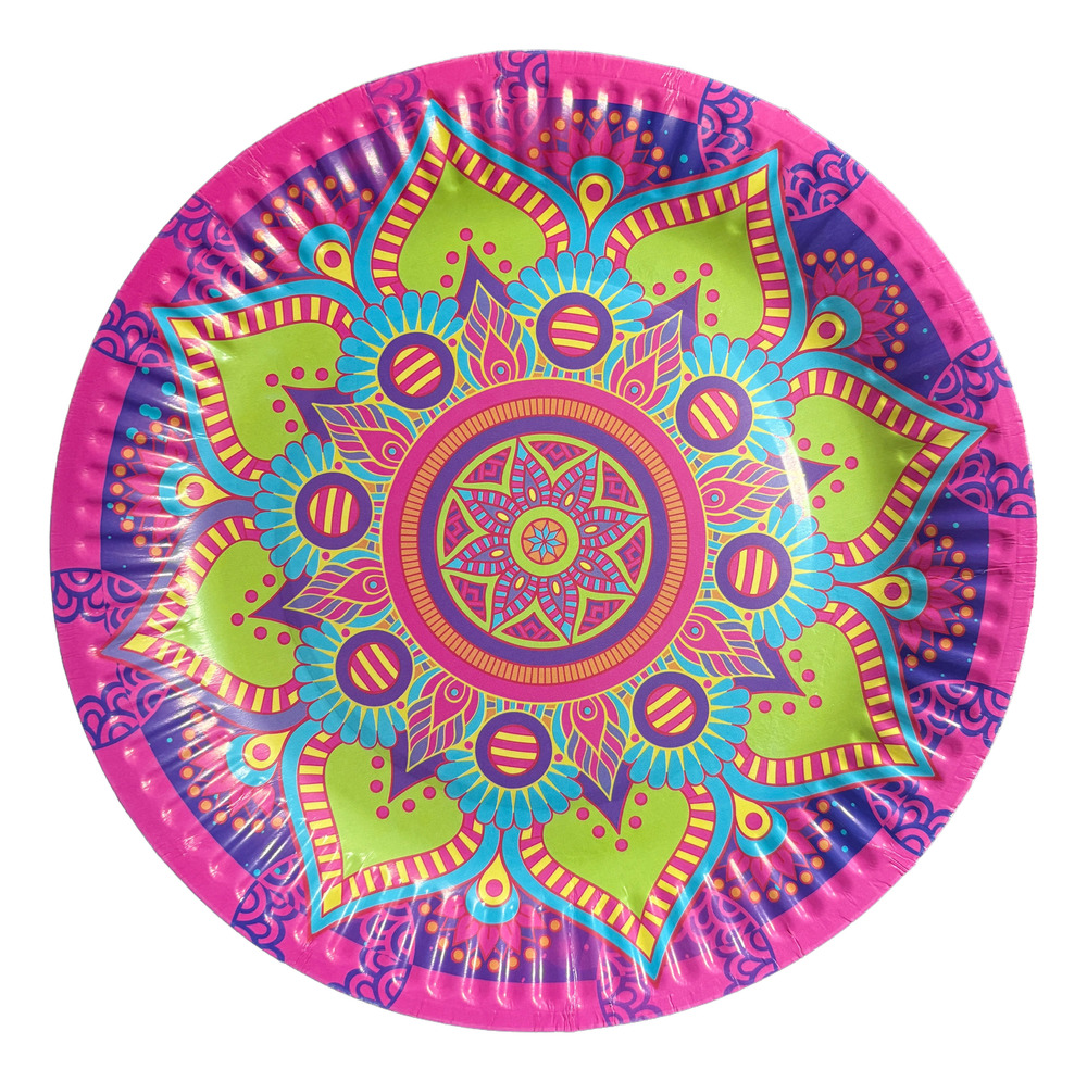 Pack 6 Uds Plato Pequeño Cartón / Diseño Mandala