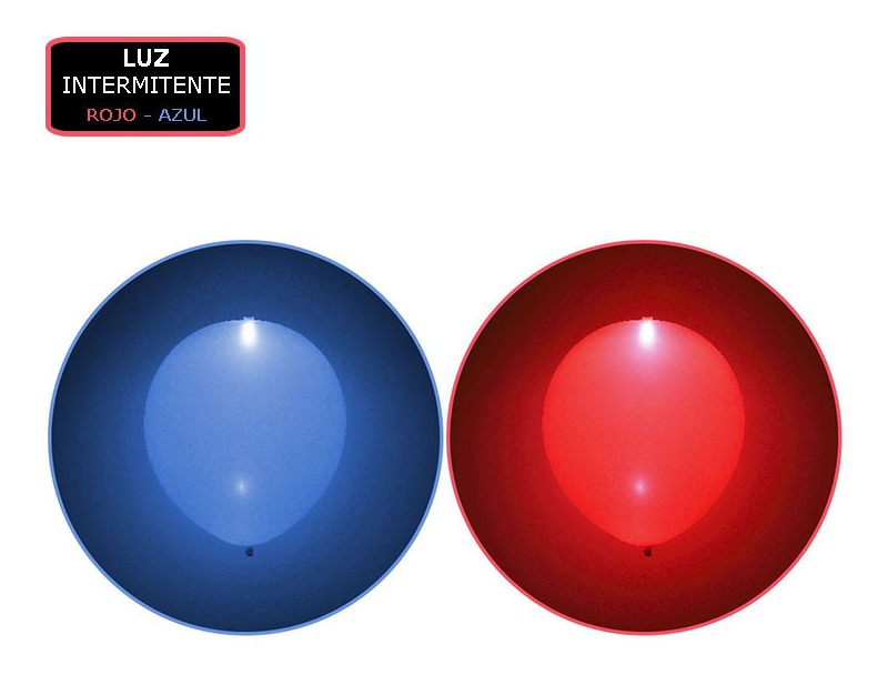 Pack 5 Uds Globos De Látex Con Luz Intermitente Rojo/azul