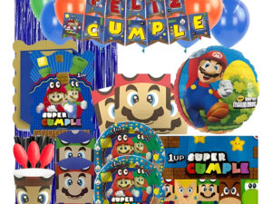 Set De Cumpleaños + Piñata Motivo Super Mario 6 Personas