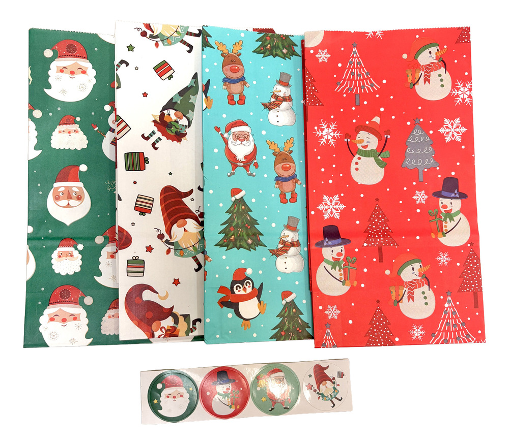Bolsas Navideñas (pack 12) Para Regalos, Papel