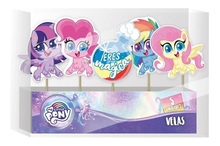Vela Para Decoración De Torta Motivo My Little Pony 5 Uds