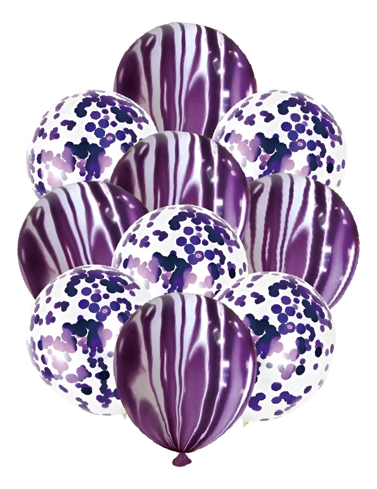 Pack 10 Uds Globos Látex Diseño Agata + Confeti