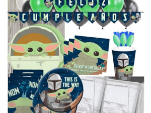 Set De Cumpleaños + Globos + Piñata / Mandalorian / 6 Person