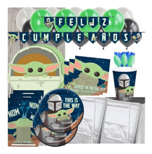 Set De Cumpleaños + Globos + Piñata / Mandalorian / 6 Person
