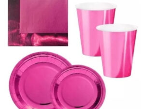 Set De Fiesta Metalizado / Servilletas / Platos / Vasos /